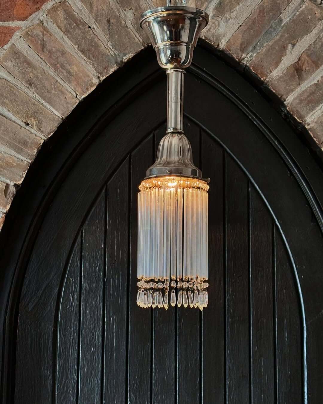 Glass Cylinder Lamp with Crystal Accents Adds Art Deco Glamour