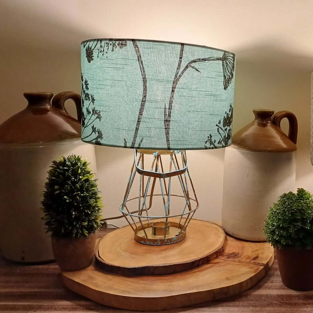 Farmhouse Lamp with Botanical Shade Adds Natural Touch