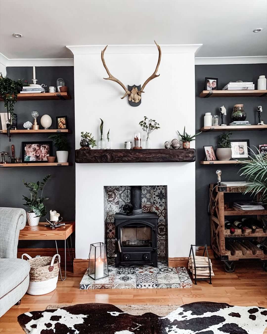 Adorn Your Wood-Burning Stove with an Ornate Tile Surround