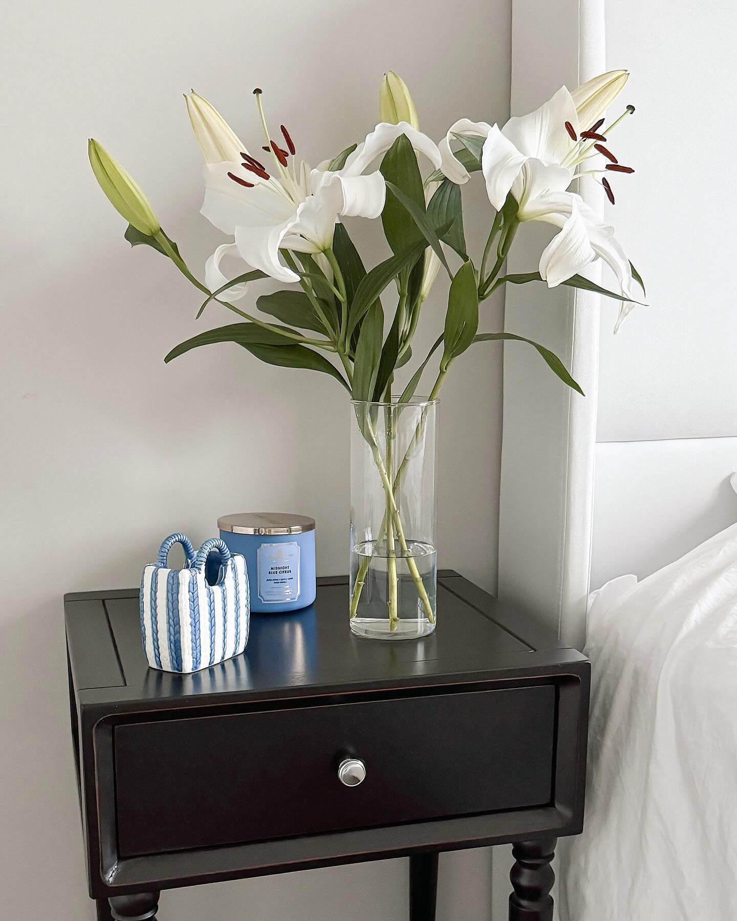 Blue and White Striped Pot for Small Trinkets