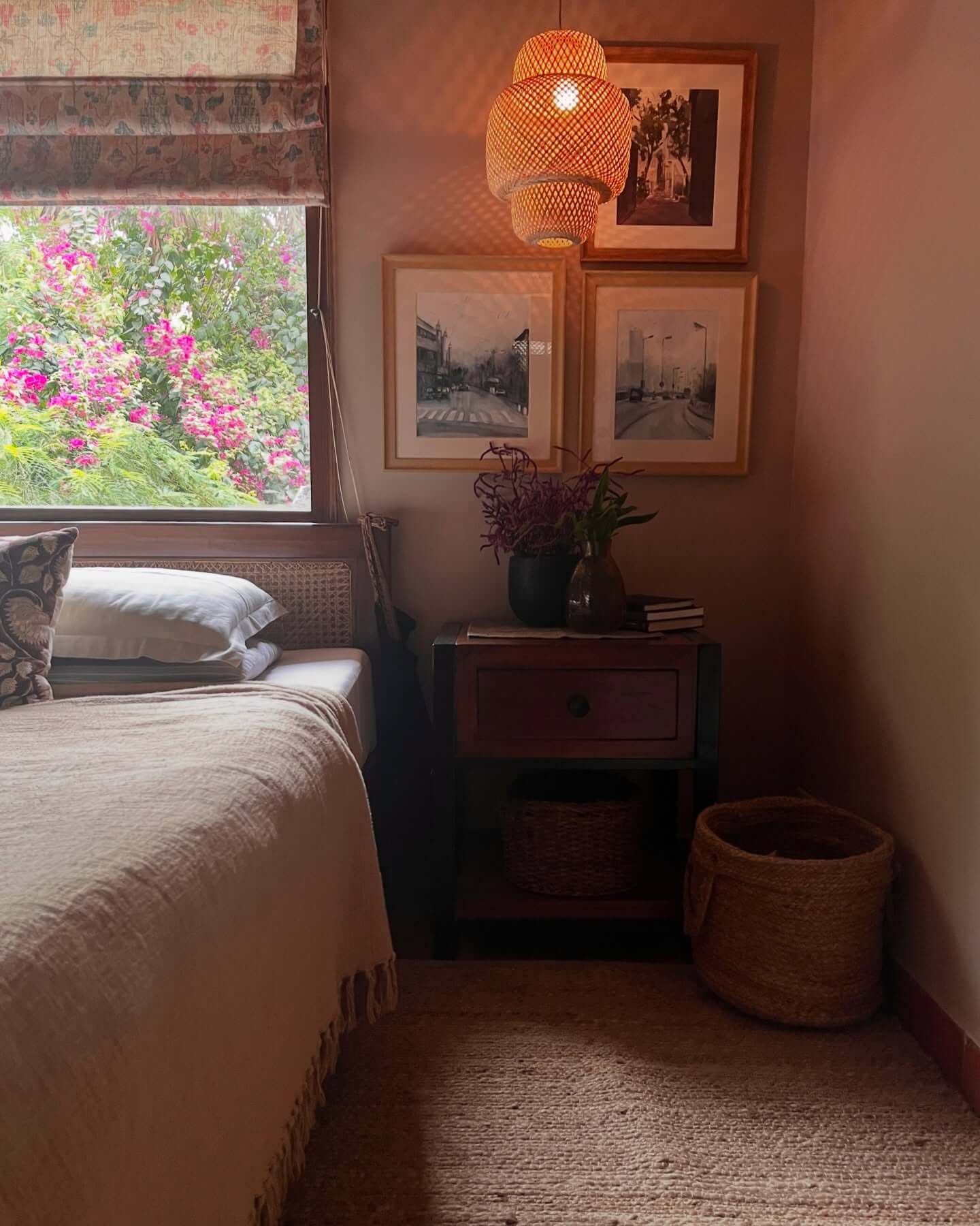 Tiered Pendant Light Creates a Cozy Glow Above Your Nightstand