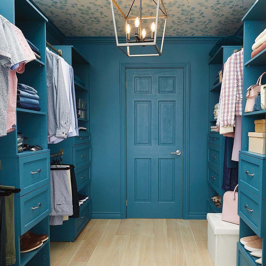 Paint Closet Cabinets a Bold Deep Teal