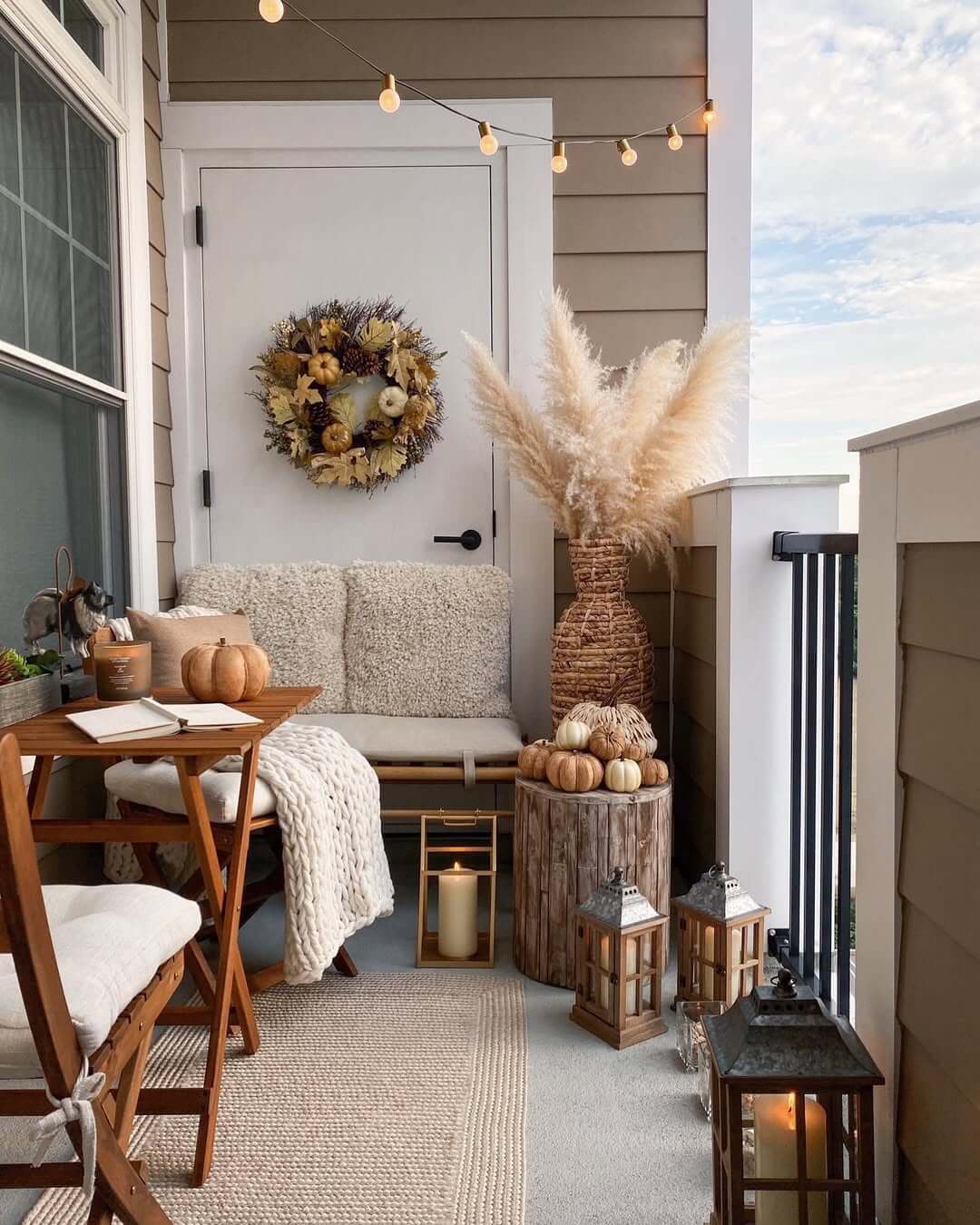 Tiered Pumpkins Create a Rustic Fall Vignette