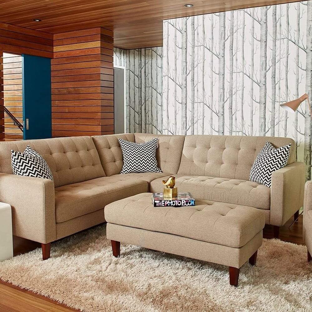 Tufted Ottoman Doubles as a Coffee Table and Extra Seating