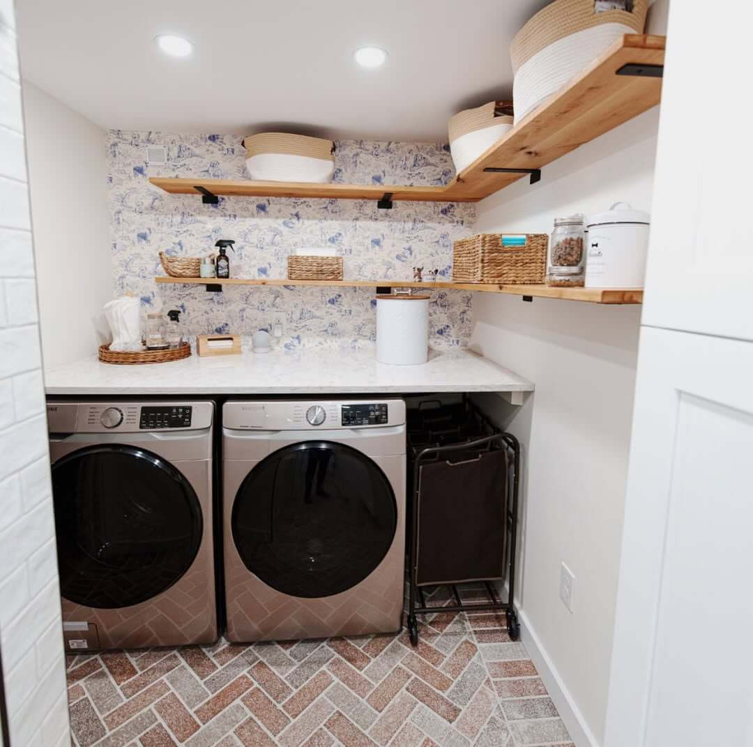 Wooden Shelves With Black Brackets Add Rustic Charm