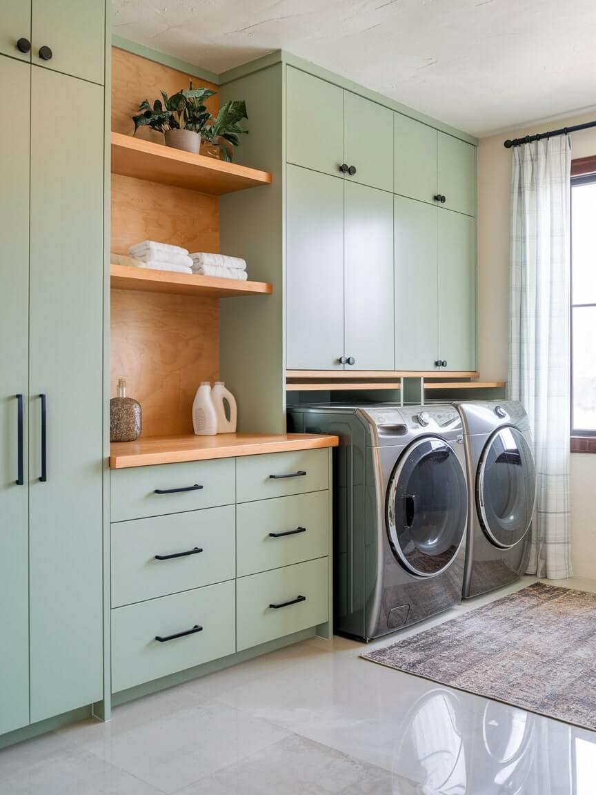 Six-Drawer Cabinet Unit Holds Laundry Essentials