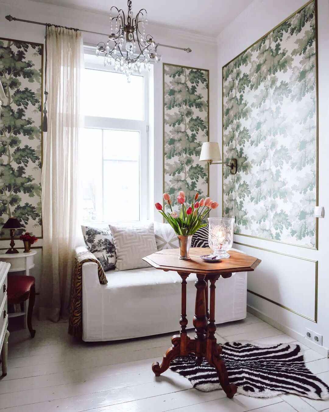 Framed Wallpaper Panels Add Botanical Interest to Walls