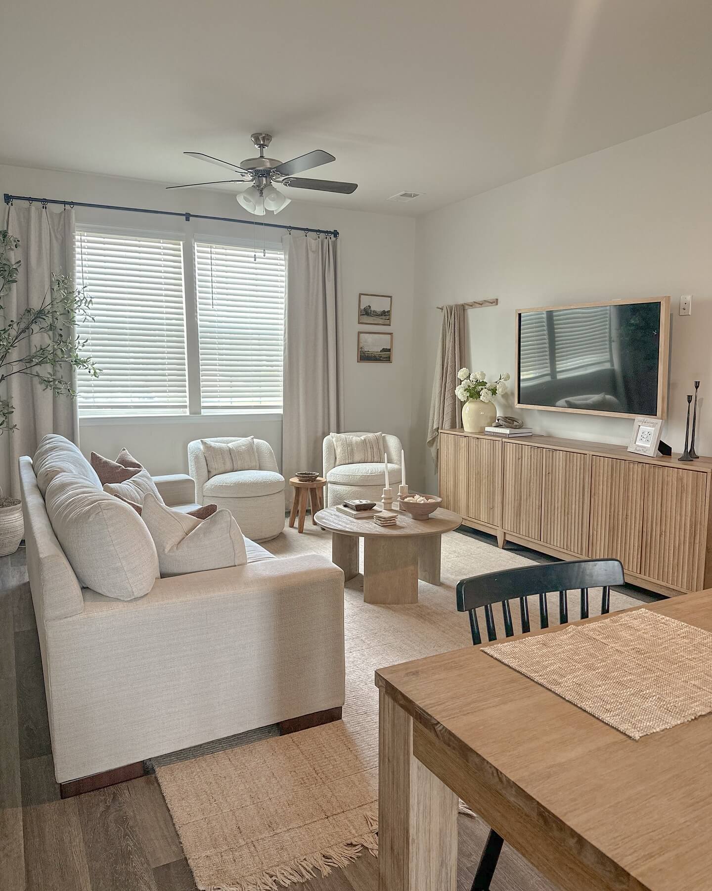 Fluted Wood Credenza Anchors Your Entertainment Area