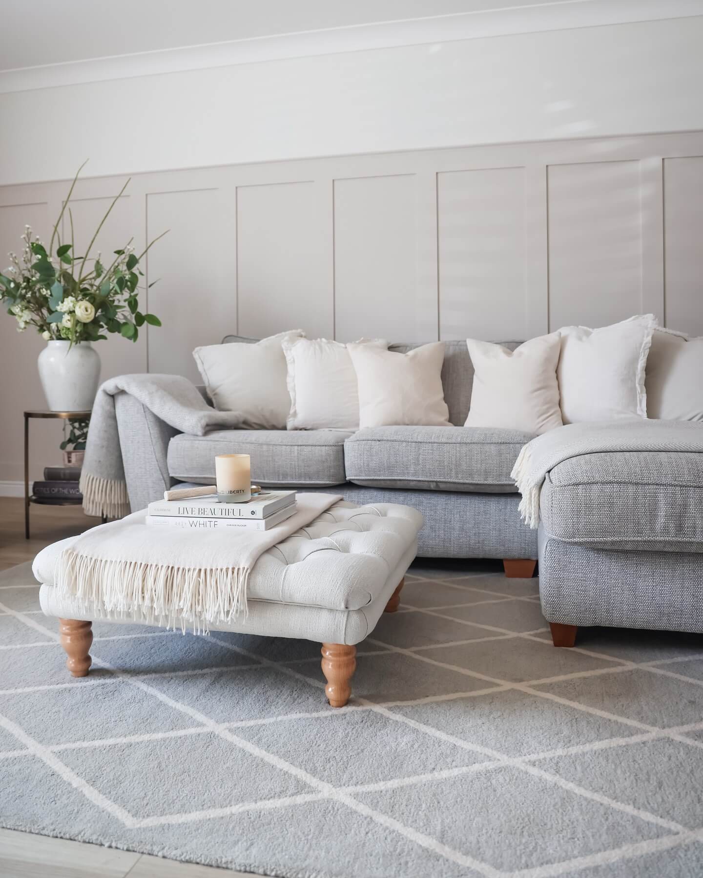 Tufted Ottoman Adds Softness and Function