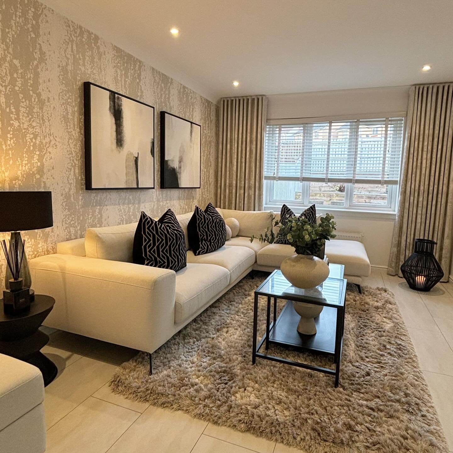 Pair Abstract Art to Create an Accent Wall