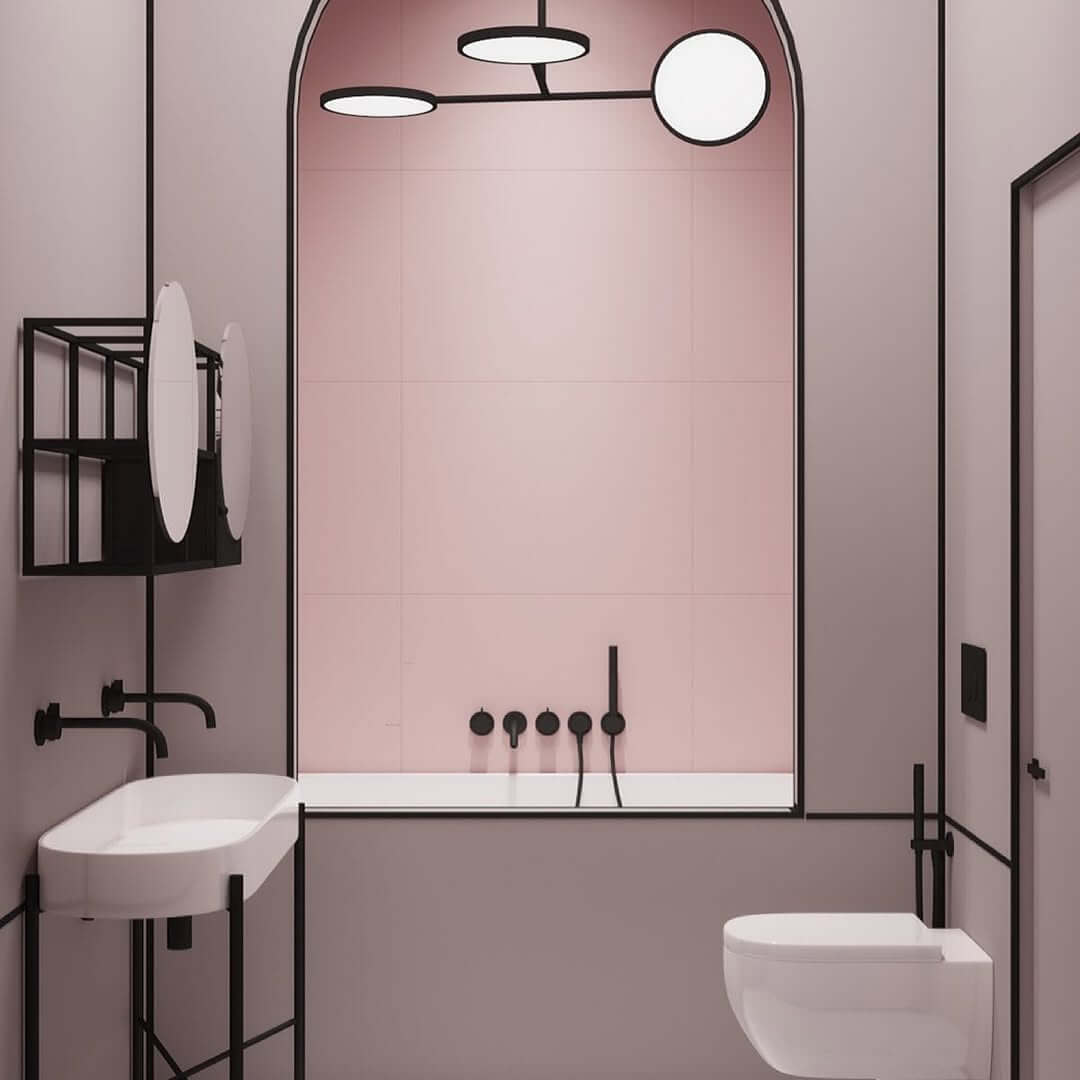 Arched Niche with Pink Tiles