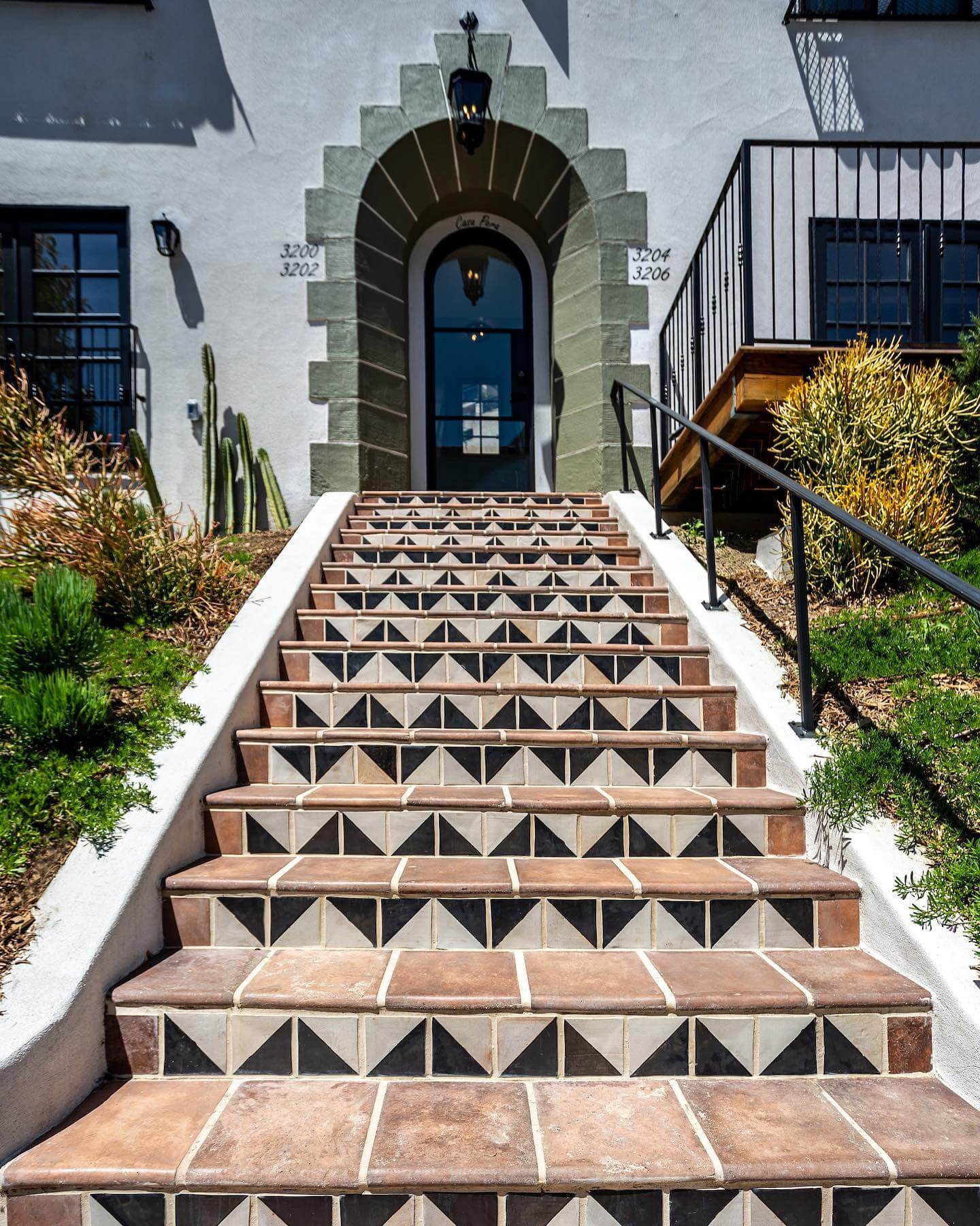 Geometric Tile Risers Add Moroccan Flair to Wood Stairs