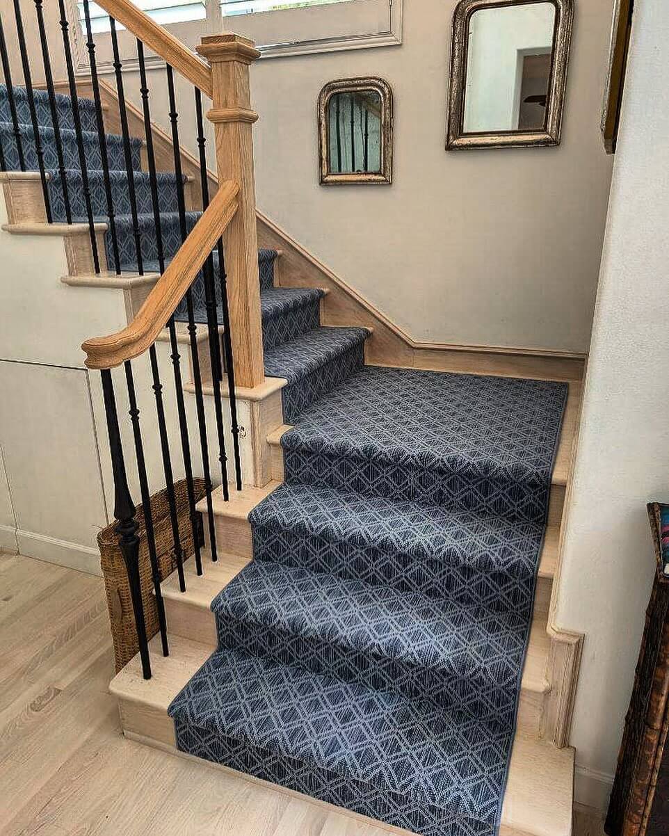 Introduce Patterned Depth with a Dark Blue Geometric Runner