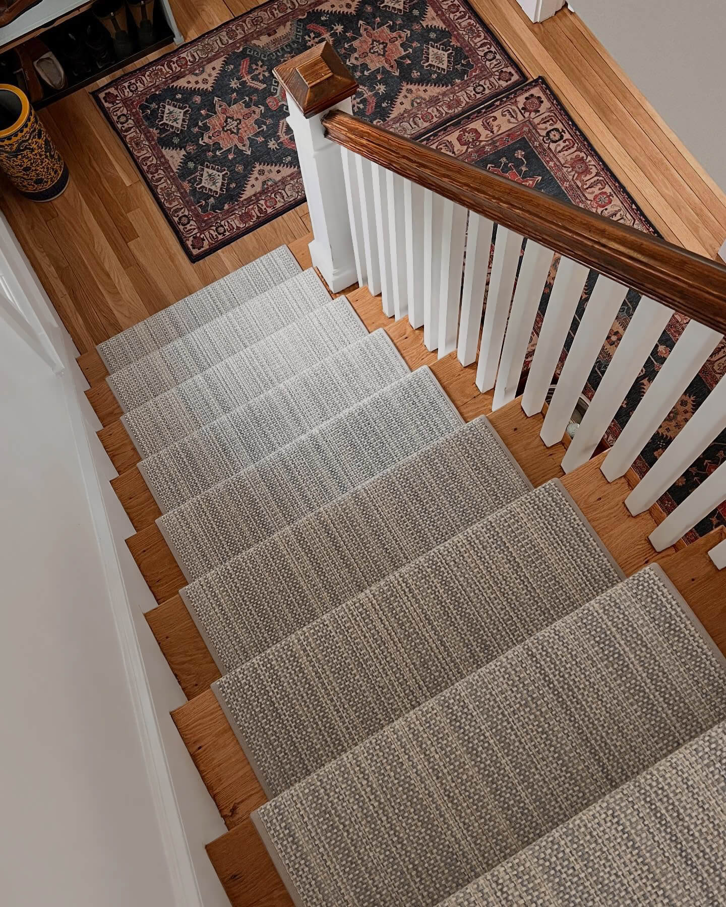 Neutral Textured Runner With Traditional Rug Accents