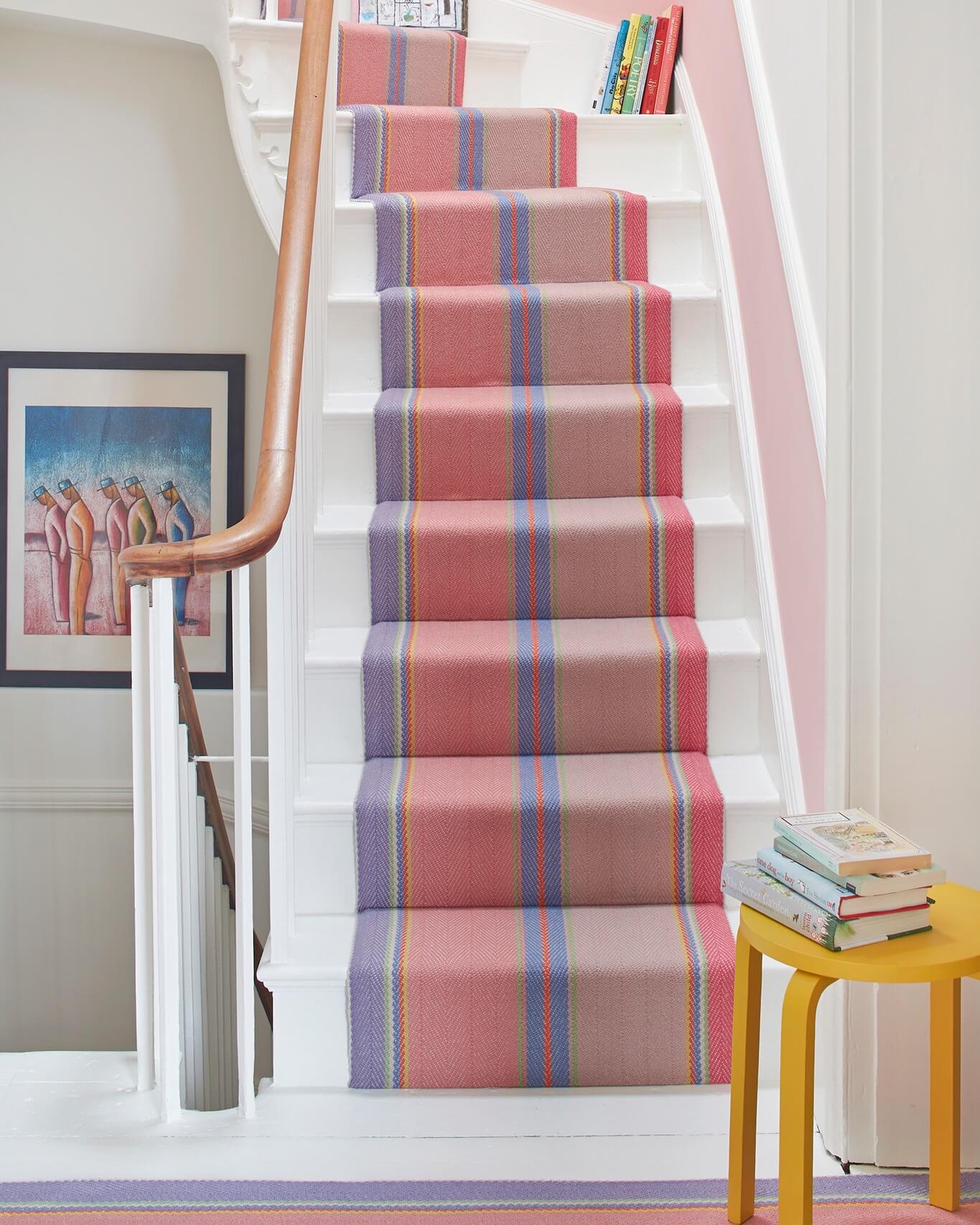 Multicolor Stripe Runner Adds Playful Pattern to Stairs