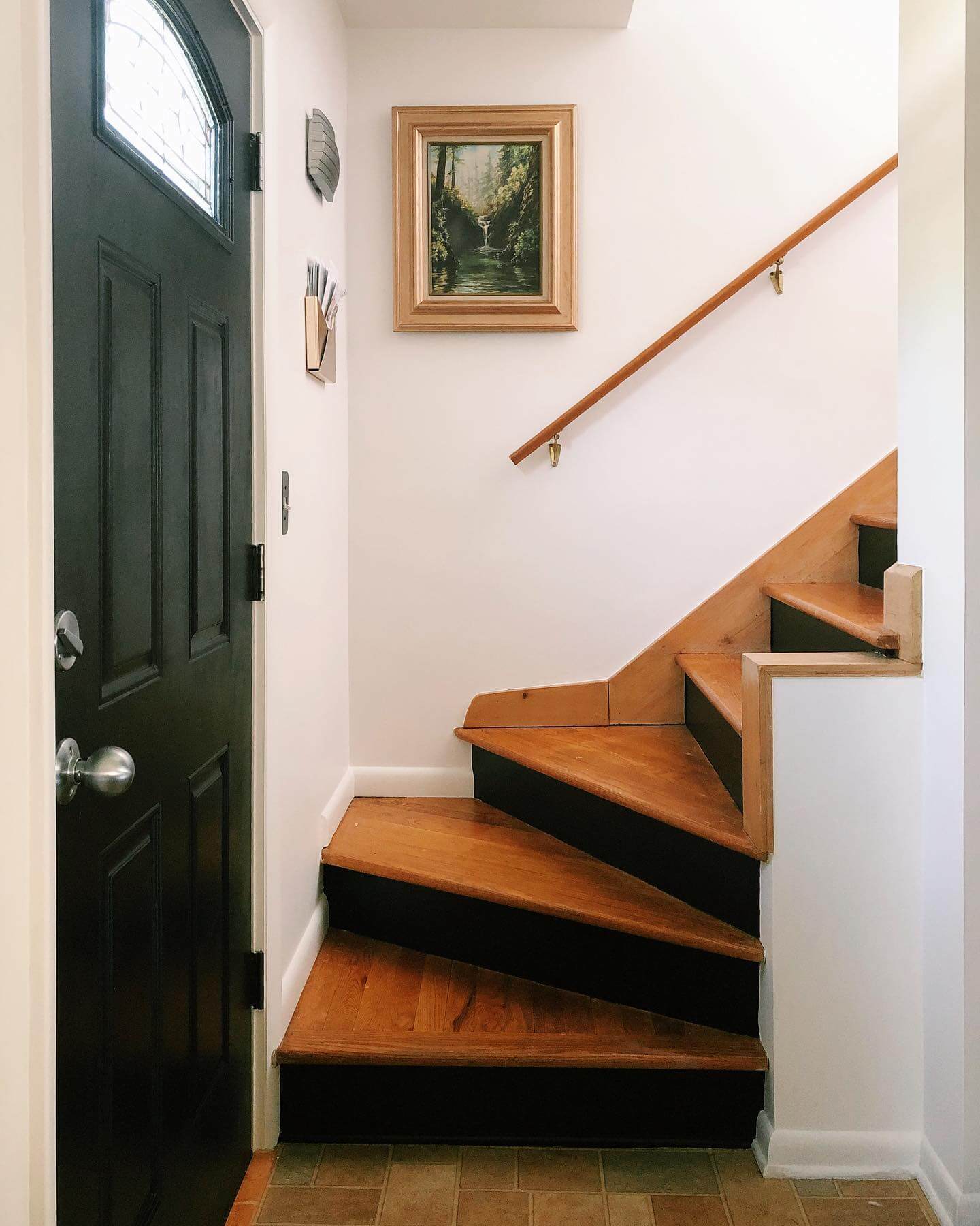 Contrast Stair Risers With Black Paint for Dramatic Effect
