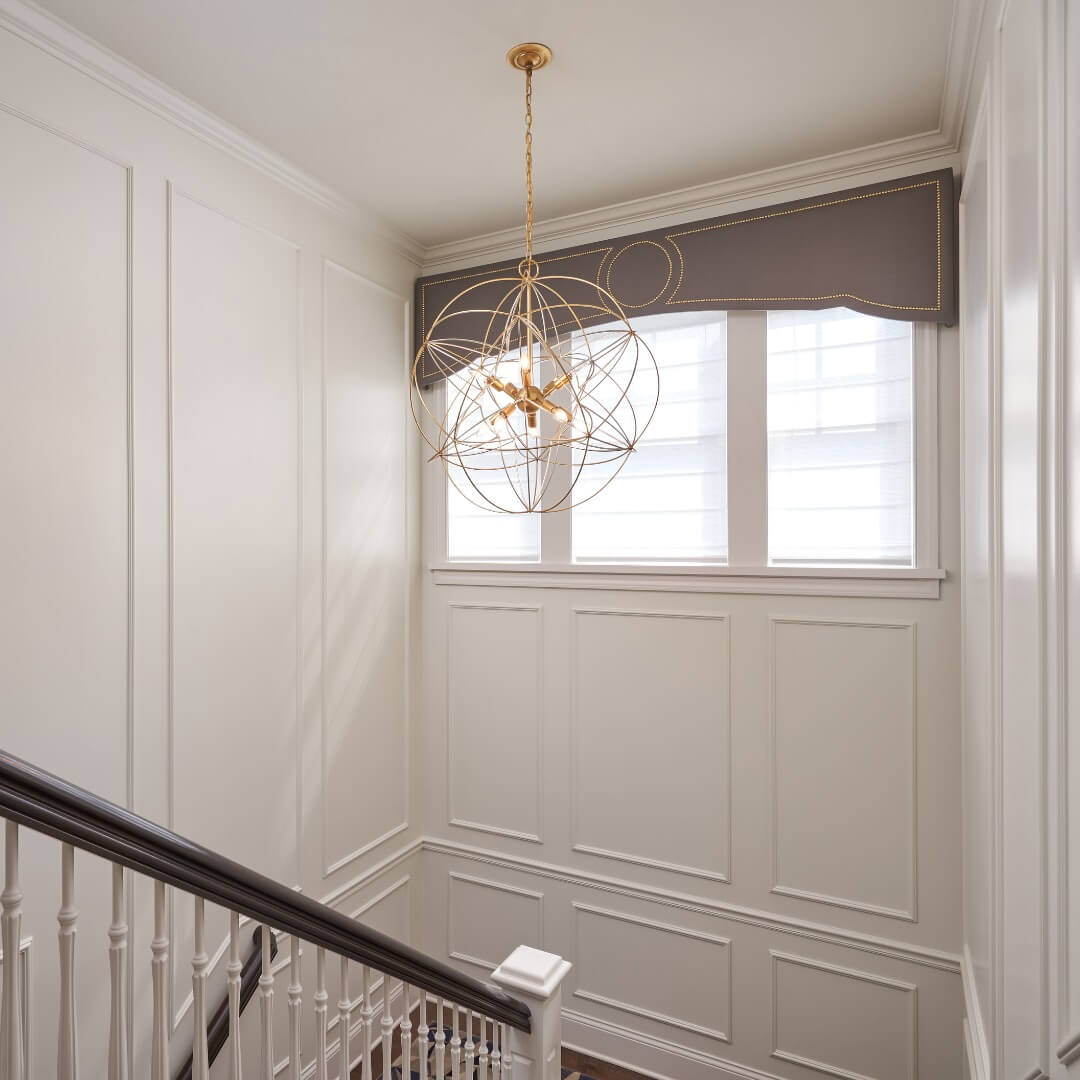 Geometric Orb Chandelier for a Stairwell Focal Point
