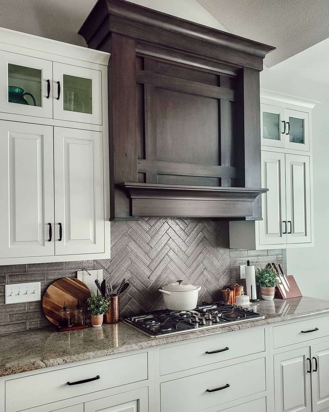 Subtle Shine with Textured Herringbone Tiles
