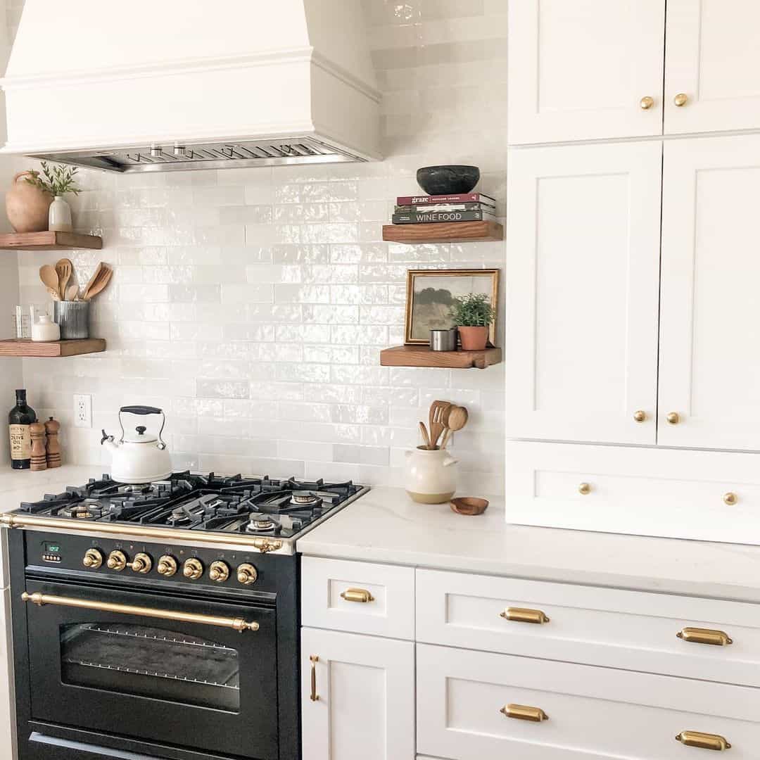 Glossy Texture with White Brick Tile