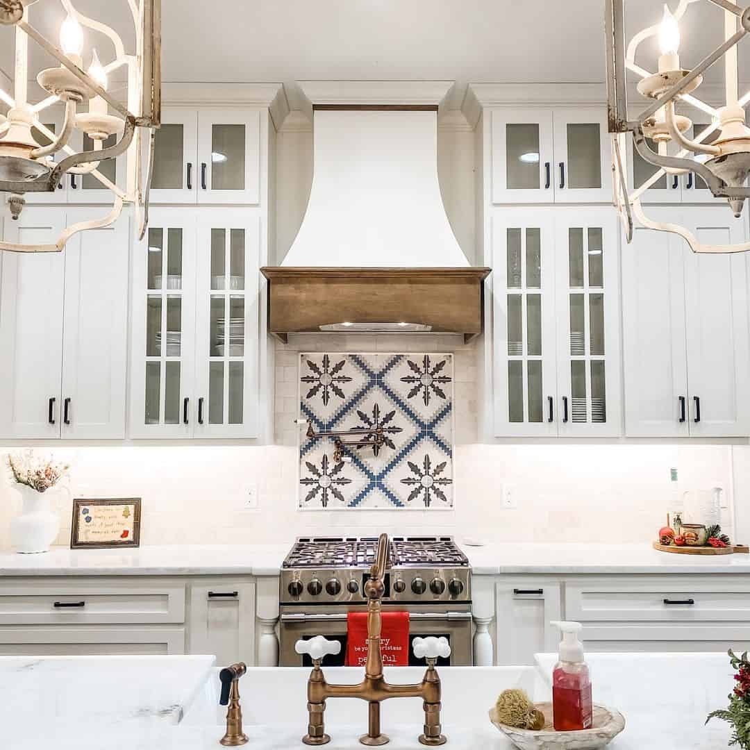 Geometric Focal Point with Patterned Tile Panel