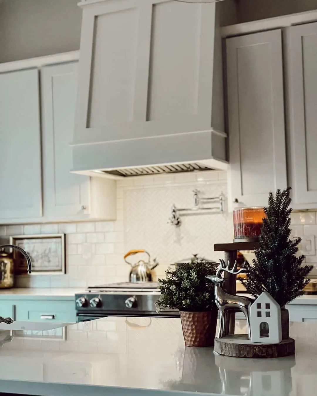 Classic Combination with Herringbone and Subway Tile
