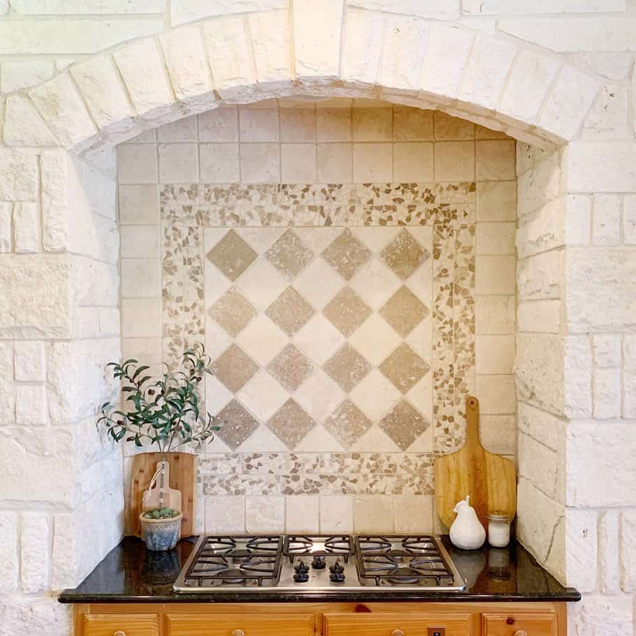 Geometric Interest with Diamond Inlay Tile