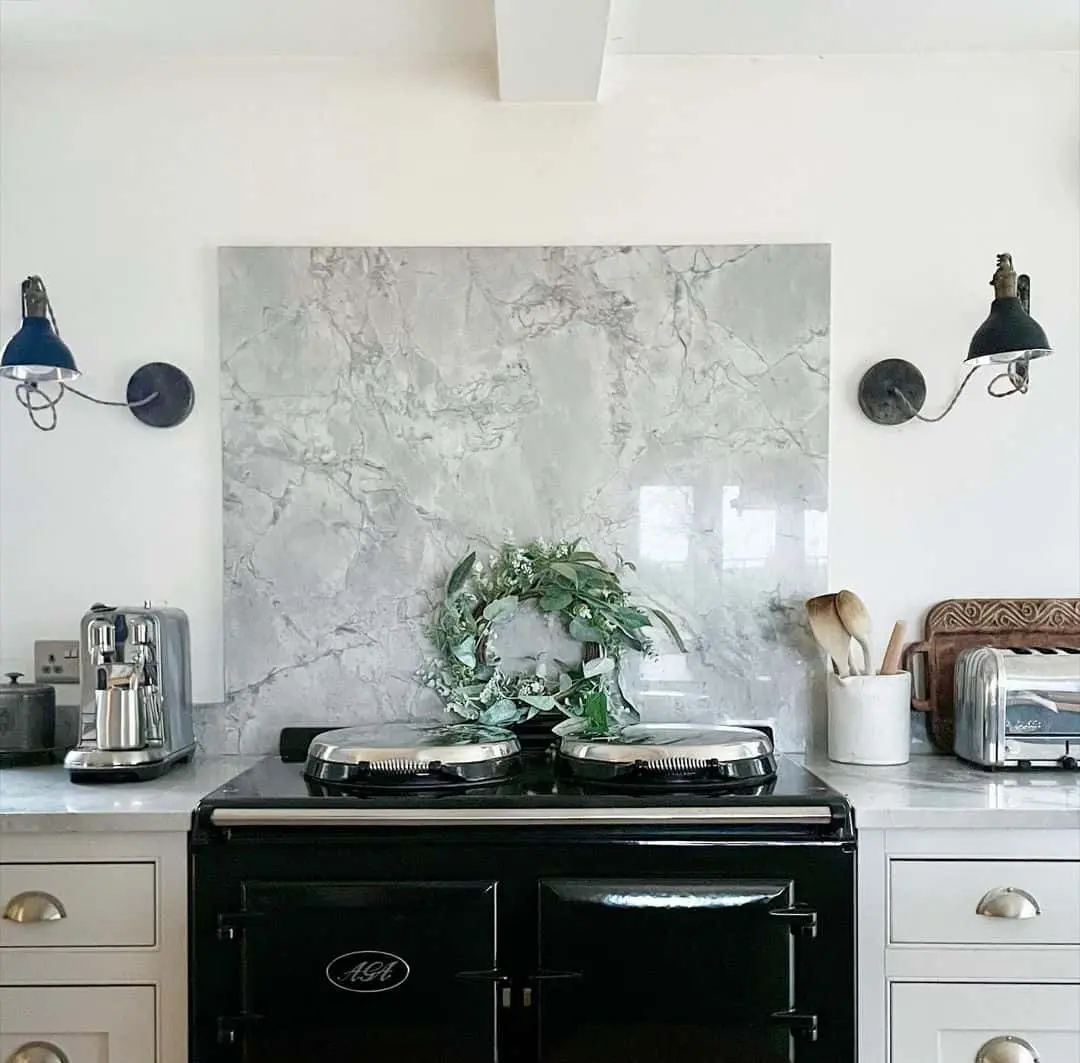 Dramatic Statement with Large Marble-Look Slab