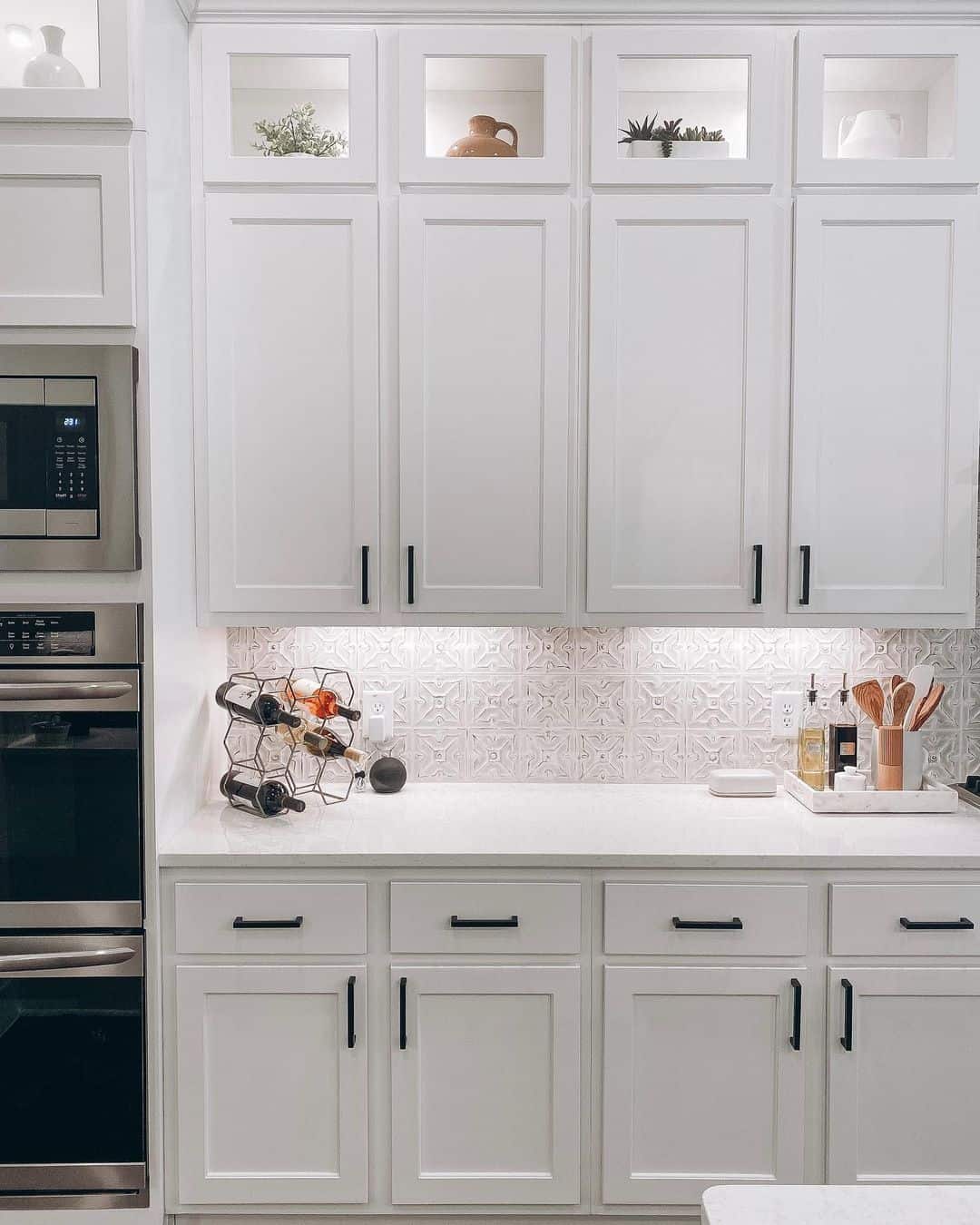 Textured White Tiles Create a Geometric Pattern Backdrop