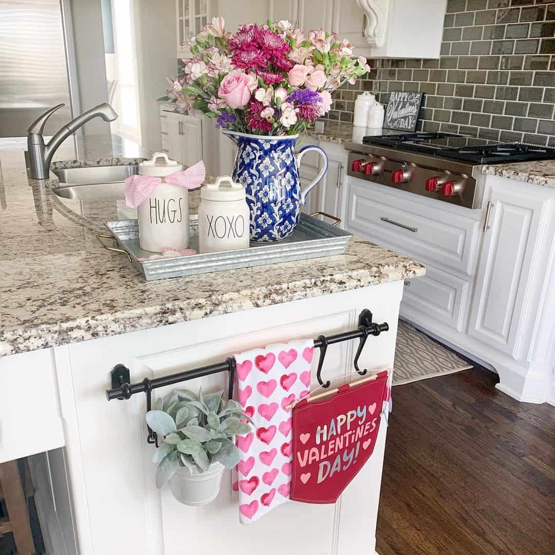 Galvanized Tray Display for Seasonal Kitchen Accents