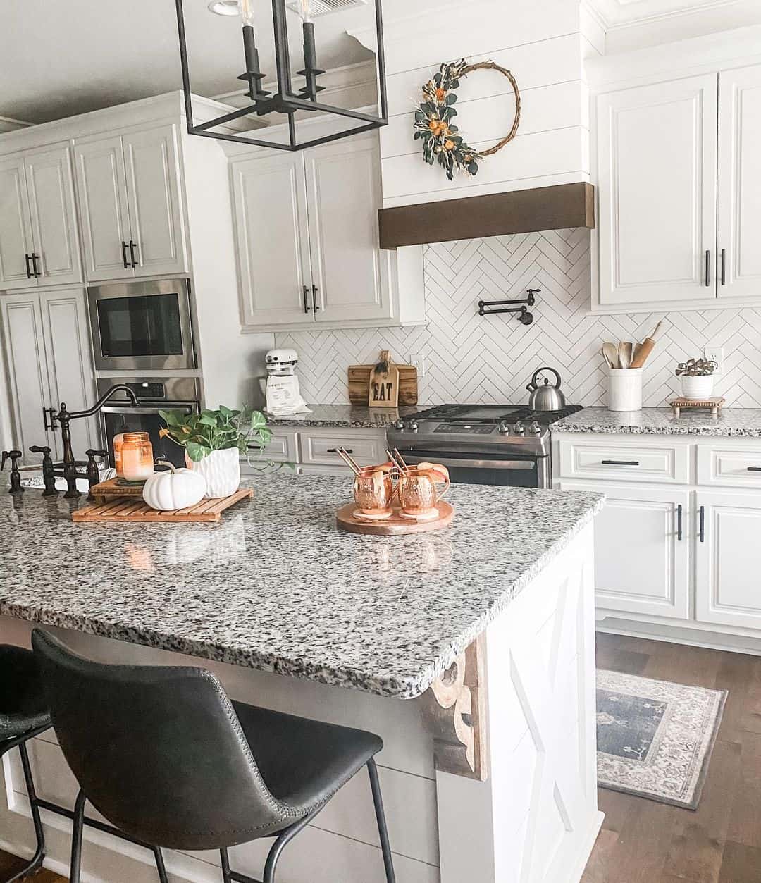 Herringbone Tile Adds Subtle Pattern Behind the Range