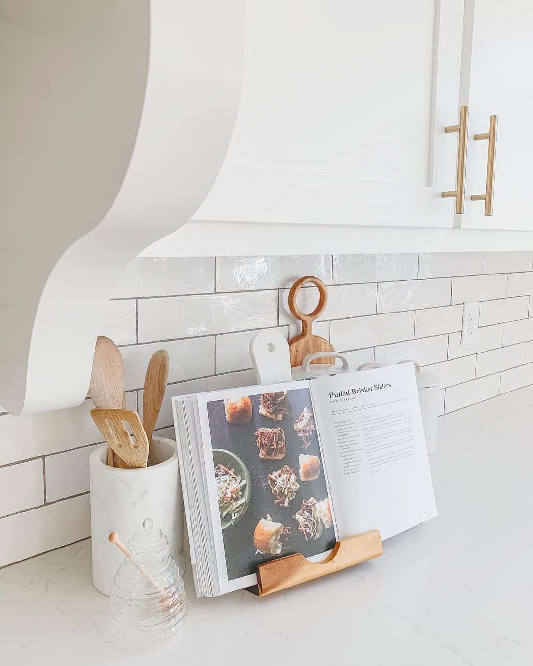 Wood Cookbook Stand For Easy Recipe Viewing