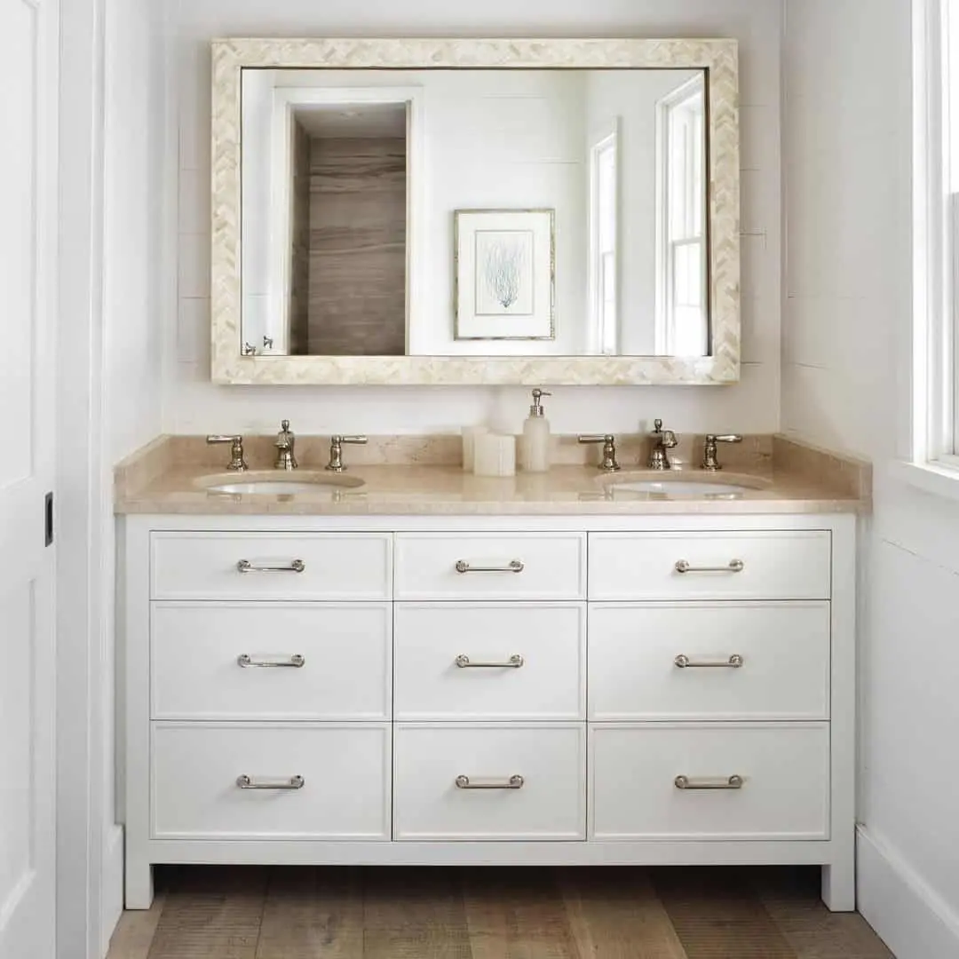 Mother-of-Pearl Mirror Frame Adds Coastal Texture