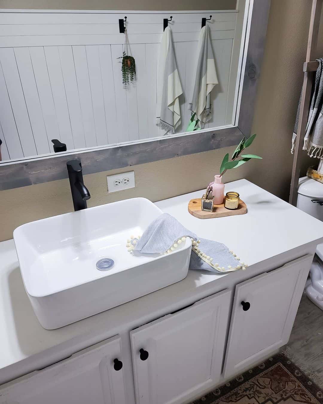 Small Wooden Tray Organizes Vanity Top Essentials