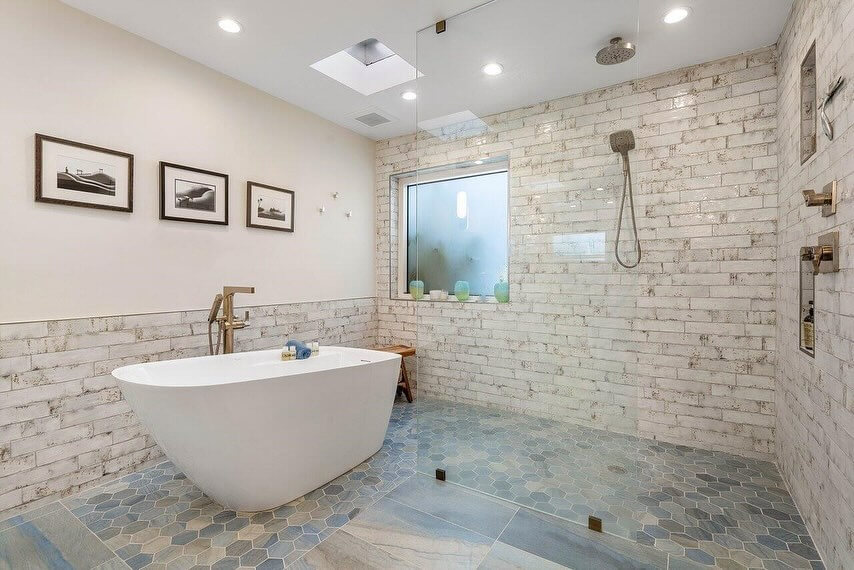 Incorporate Rustic Texture with Distressed White Brick Tiles