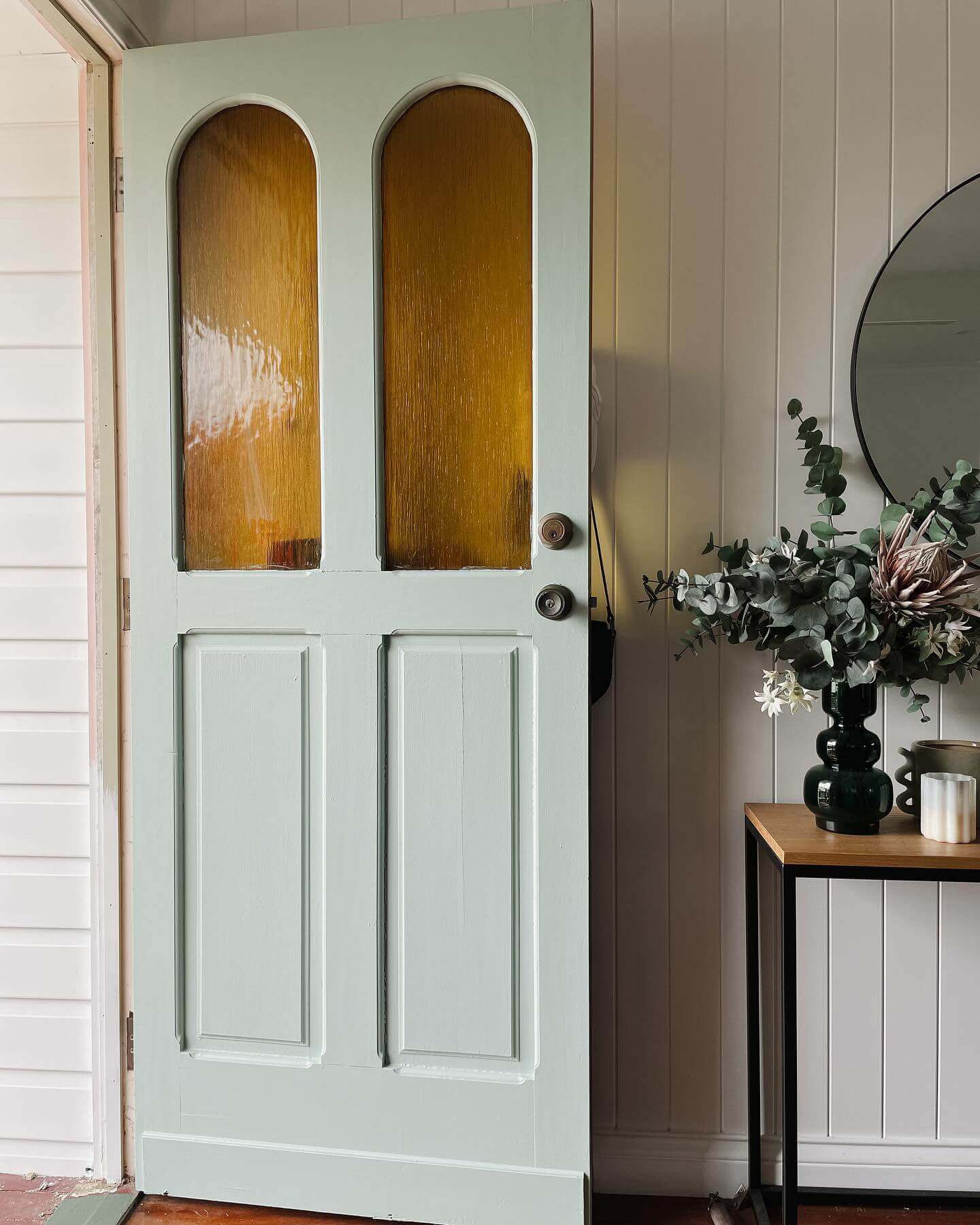 Warm Up a Dark Entry with Amber Glass