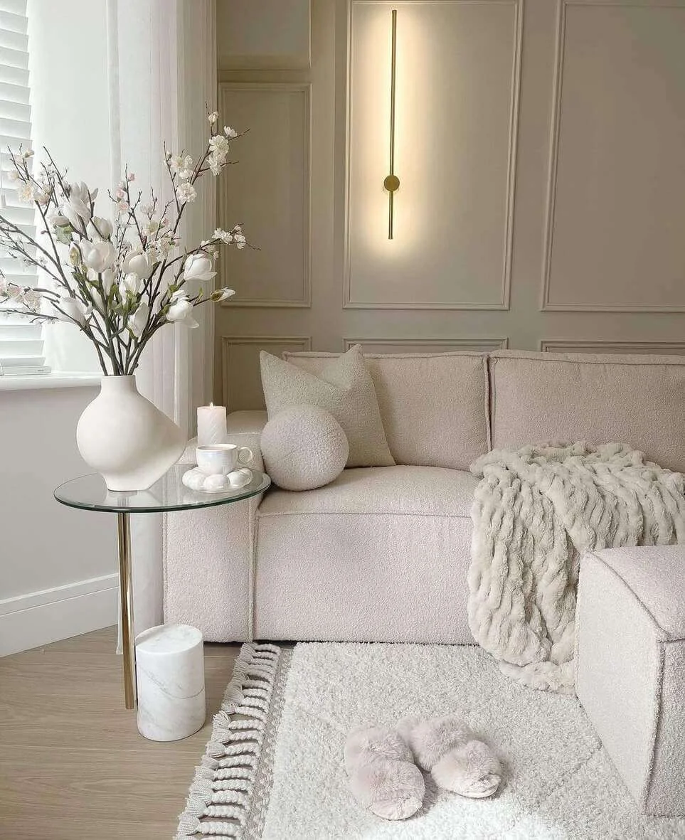 Achieve a Light Yet Grounded Look with a Glass and Marble Table