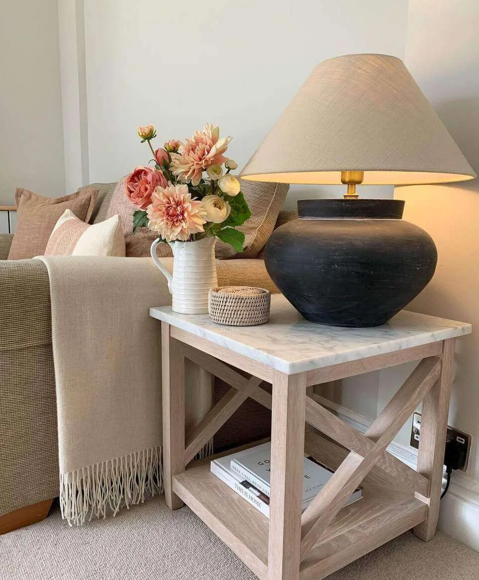 Matte Black Lamp Creates a Dramatic Focal Point