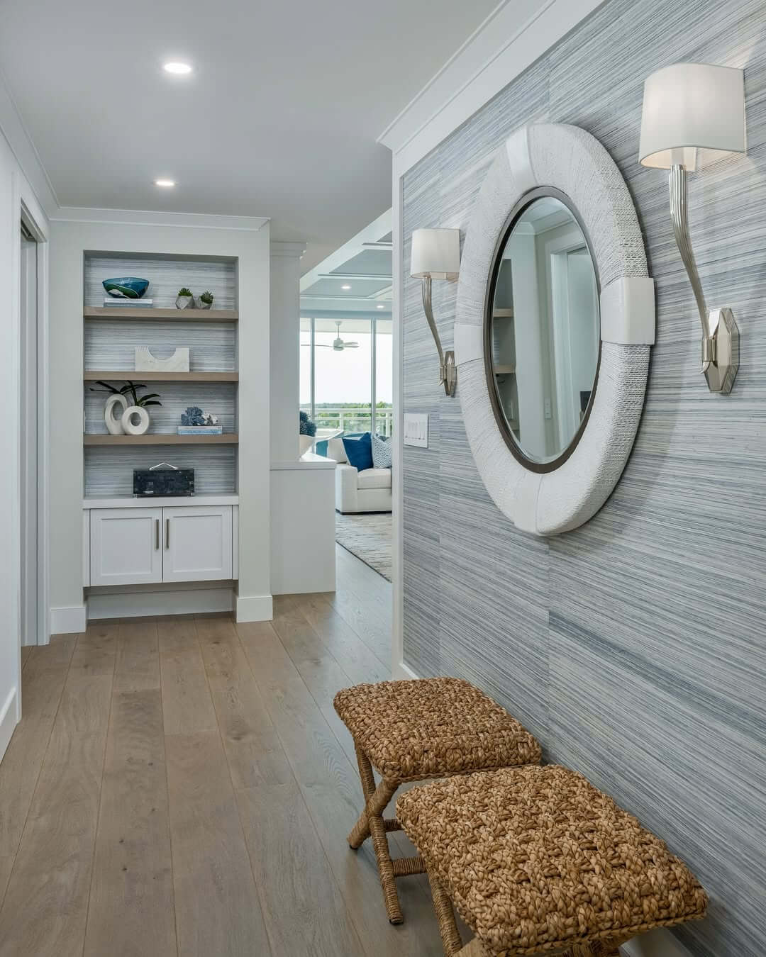 Choose an Oval Mirror with Textured Frame