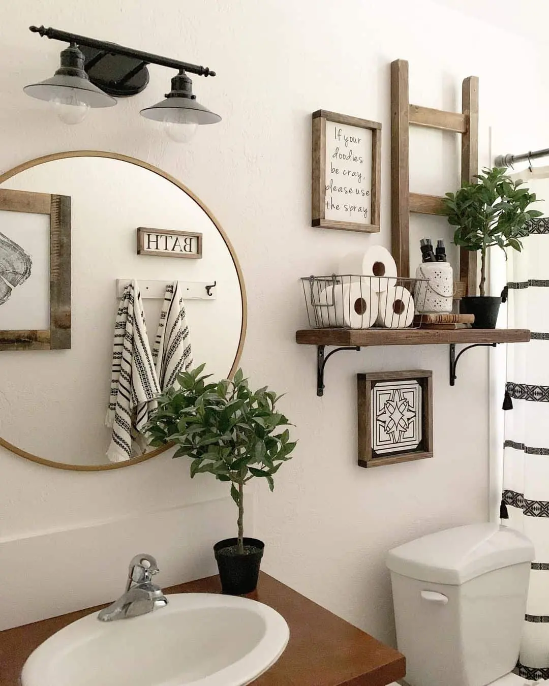 Wooden Ladder Shelf Adds Rustic Charm and Storage