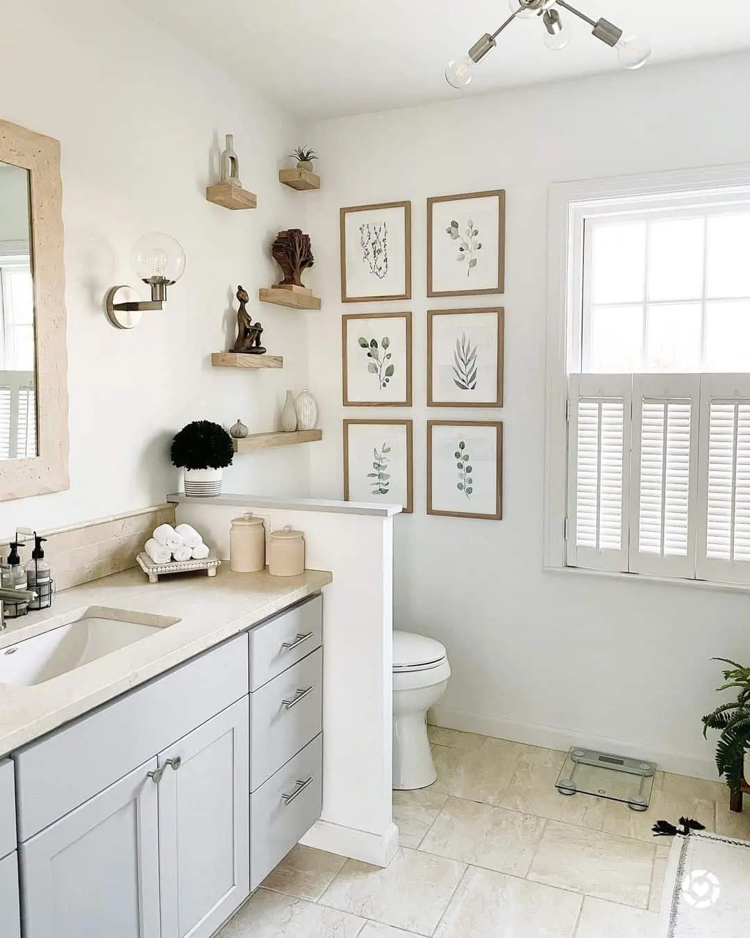 Six Framed Botanical Prints Create a Gallery Wall