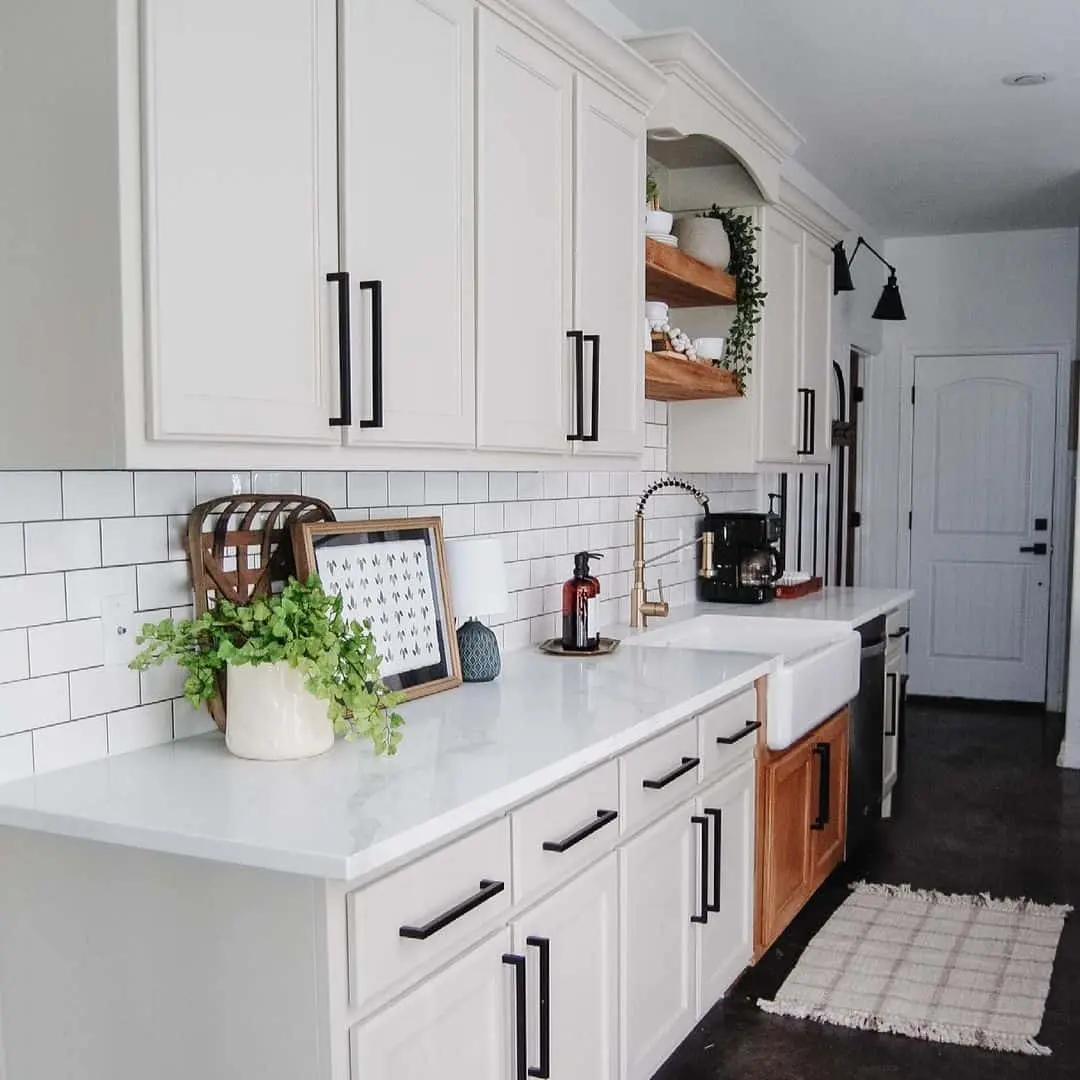 Define White Cabinets with Matte Black Pulls