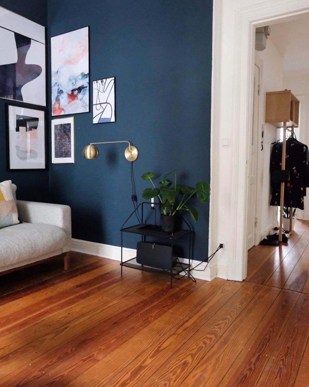 Black Metal Shelf Adds Industrial Flair