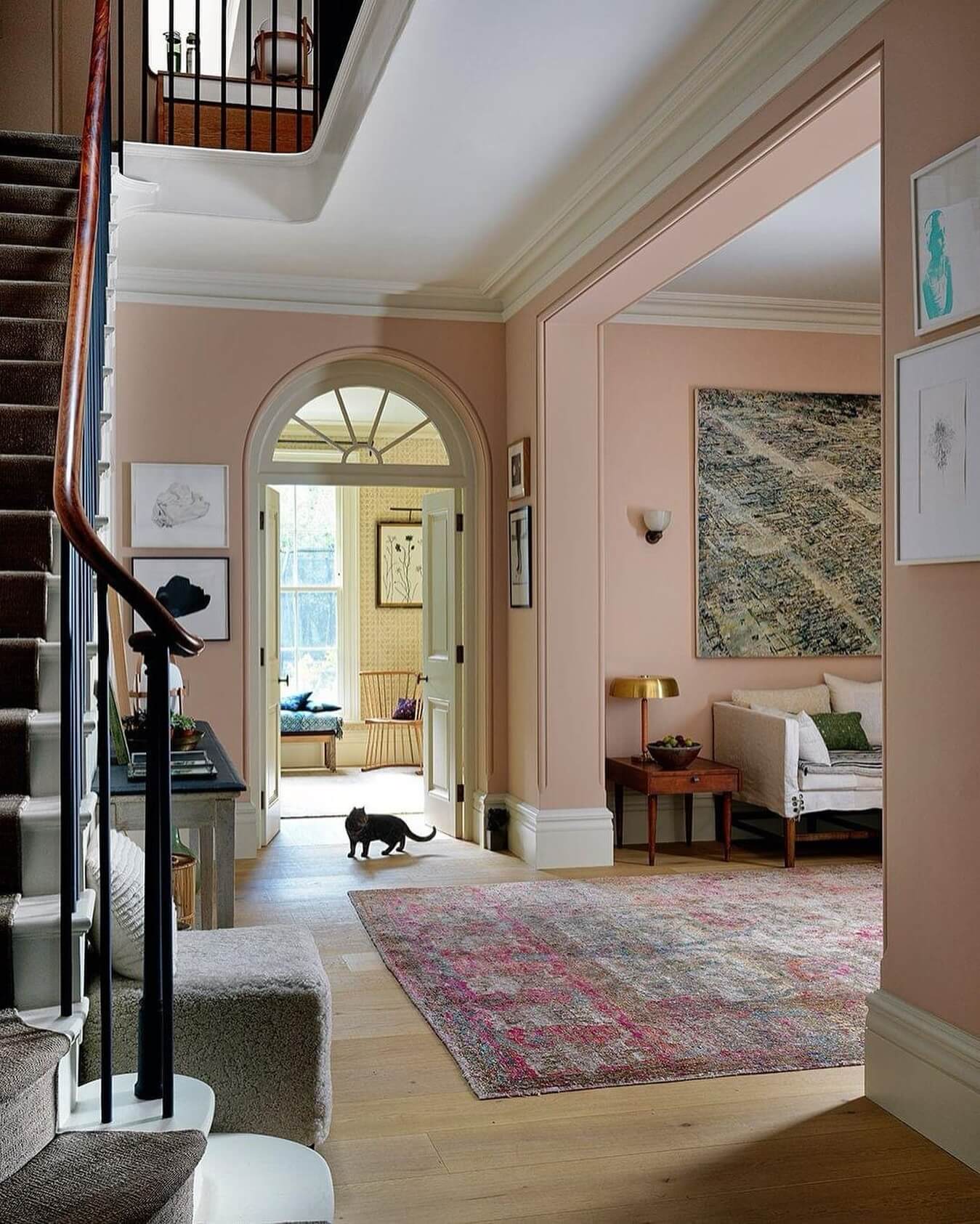 Warm Pink Walls Make Entryways Inviting