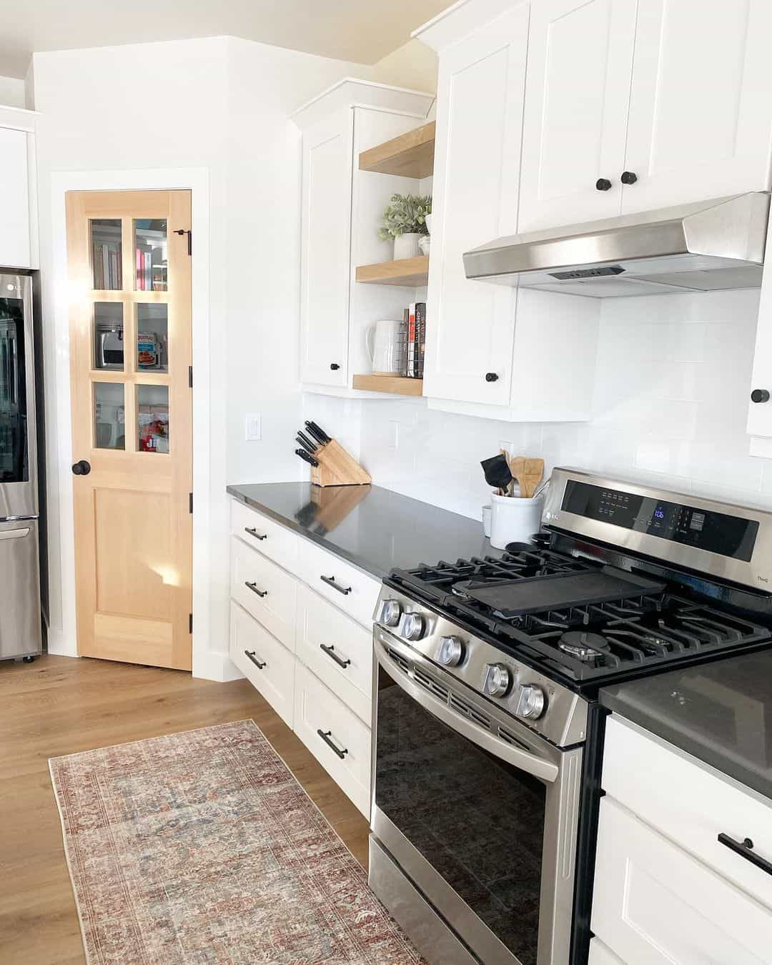 Deep White Drawers With Thin Black Bar Pulls
