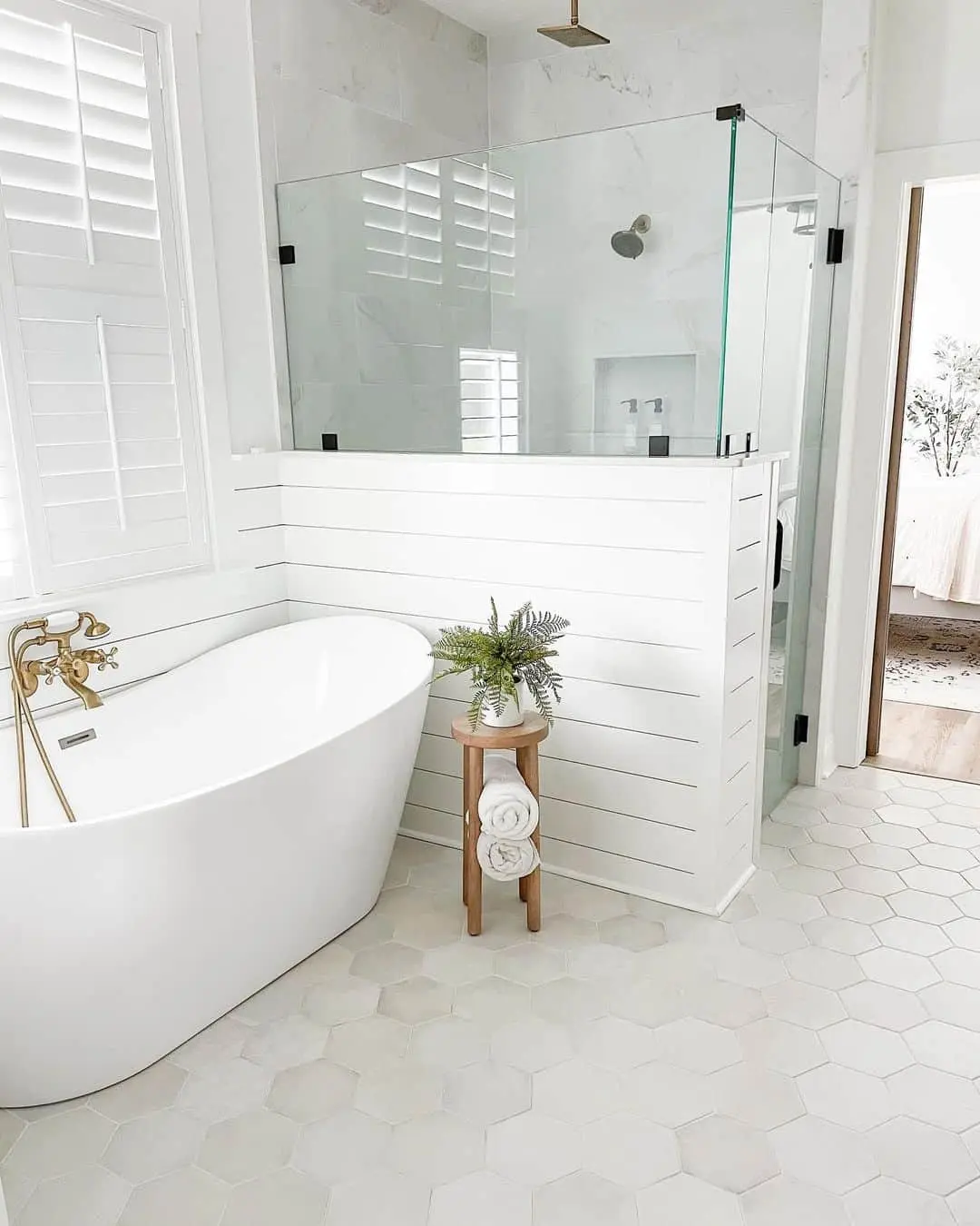 Hexagon Floor Tiles Create a Subtle Geometric Pattern