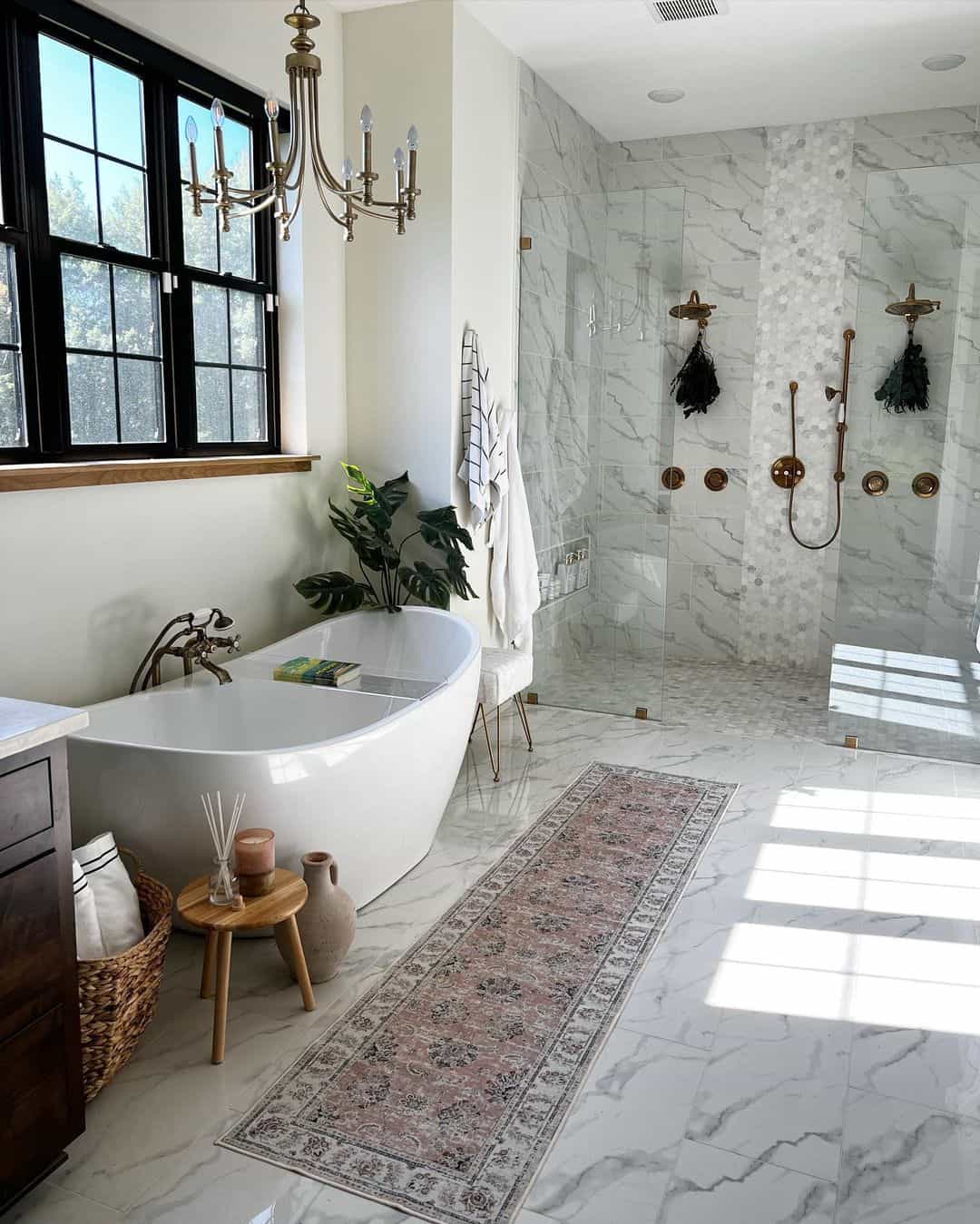 Marble Hexagon Tile Accents Add Patterned Detail