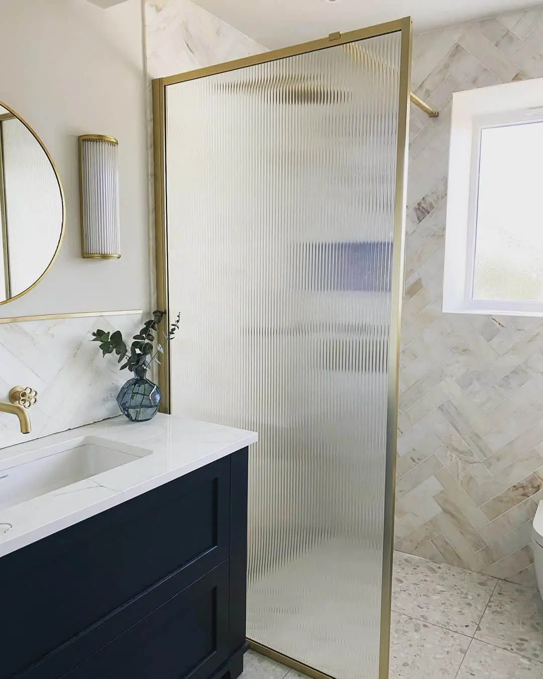 Fluted Glass Shower Screen Adds Textured Privacy