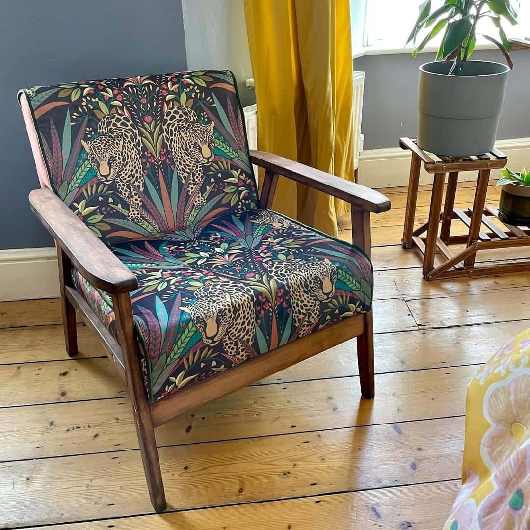 Leopard Print Upholstery Revitalizes a Vintage Chair