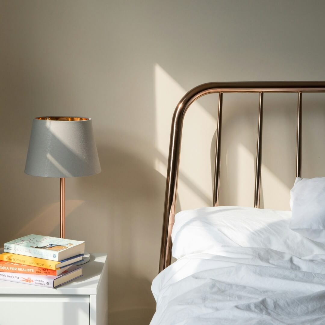 Copper Bed Frame Adds Warm Metallic Shine