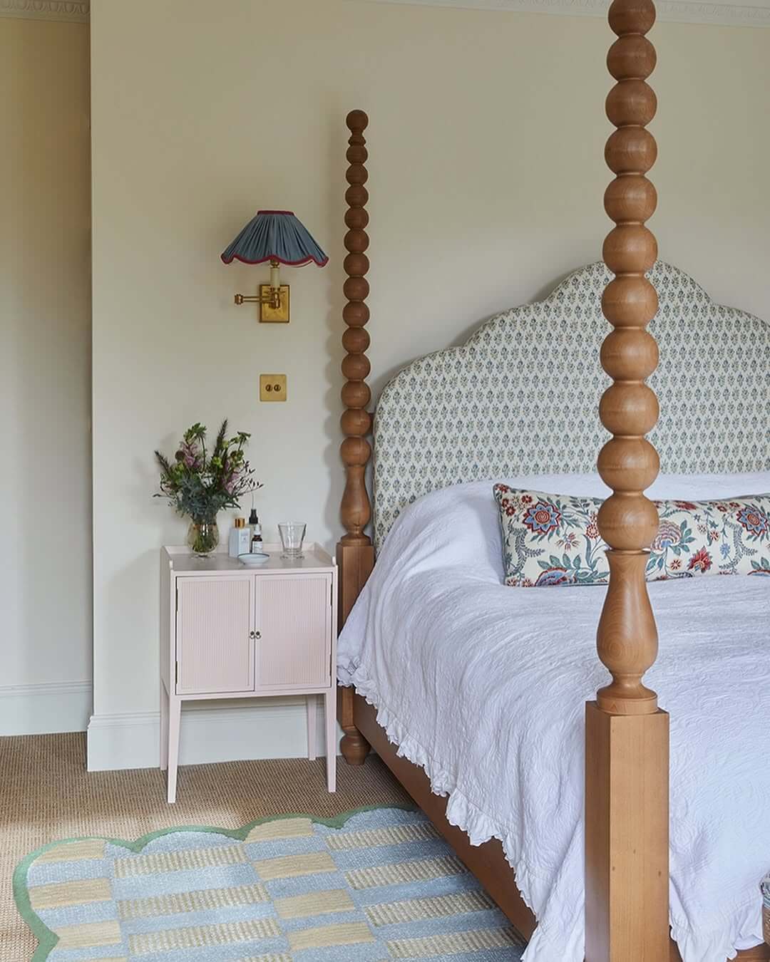 Pink Nightstand With Fluted Doors Offers Subtle Storage
